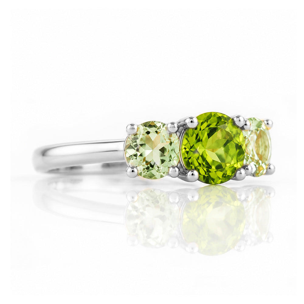 Aria, Peridot and Prasiolite Trilogy Ring - Victoria's Jewellery