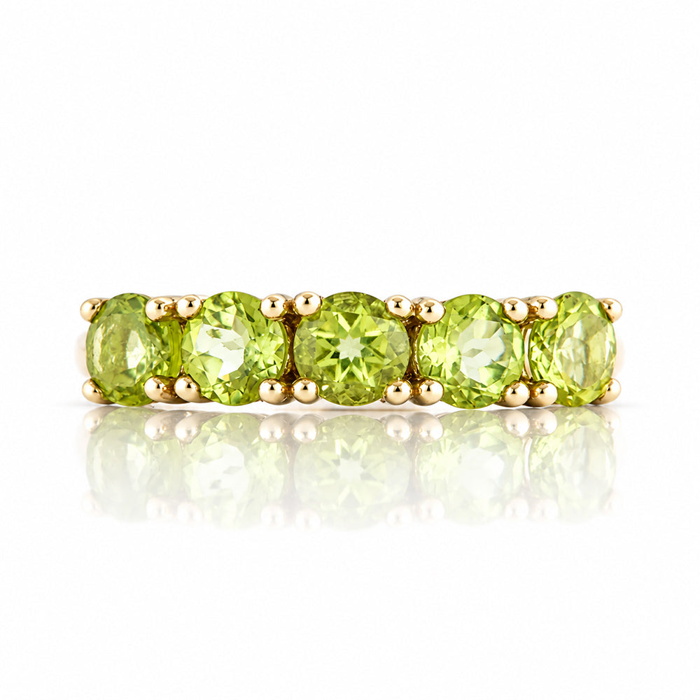 Annie, a Peridot Half Eternity Ring - Victoria's Jewellery