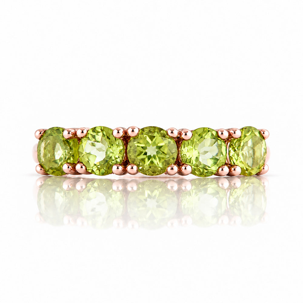 Annie, a Peridot Half Eternity Ring - Victoria's Jewellery