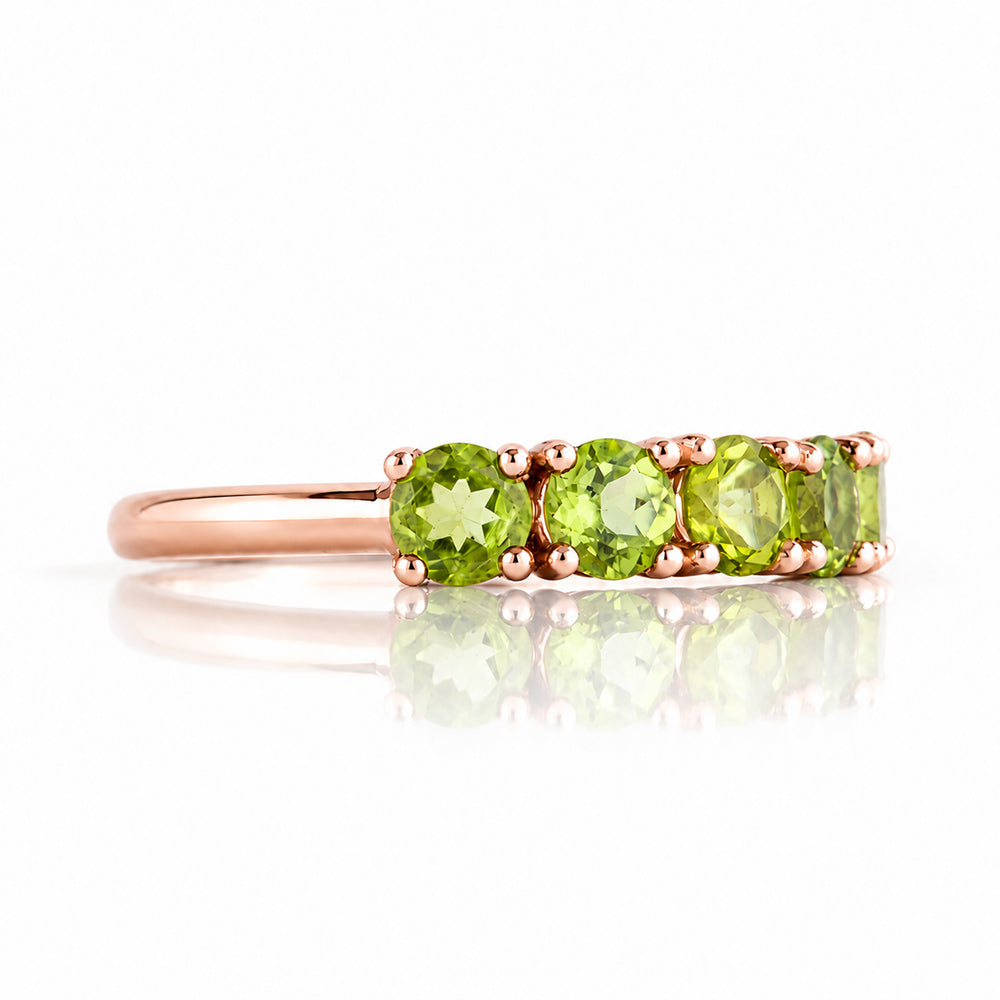 Annie, a Peridot Half Eternity Ring - Victoria's Jewellery