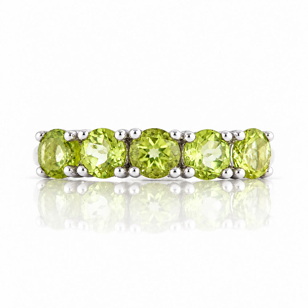 Annie, a Peridot Half Eternity Ring - Victoria's Jewellery