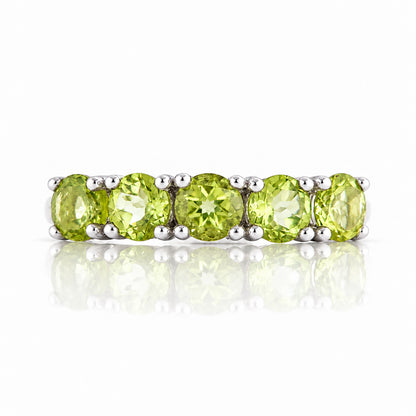 Annie, a Peridot Half Eternity Ring - Victoria's Jewellery