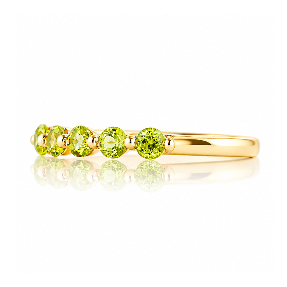 Ellie, a Peridot Six Stone Half Eternity Ring - Victoria's Jewellery