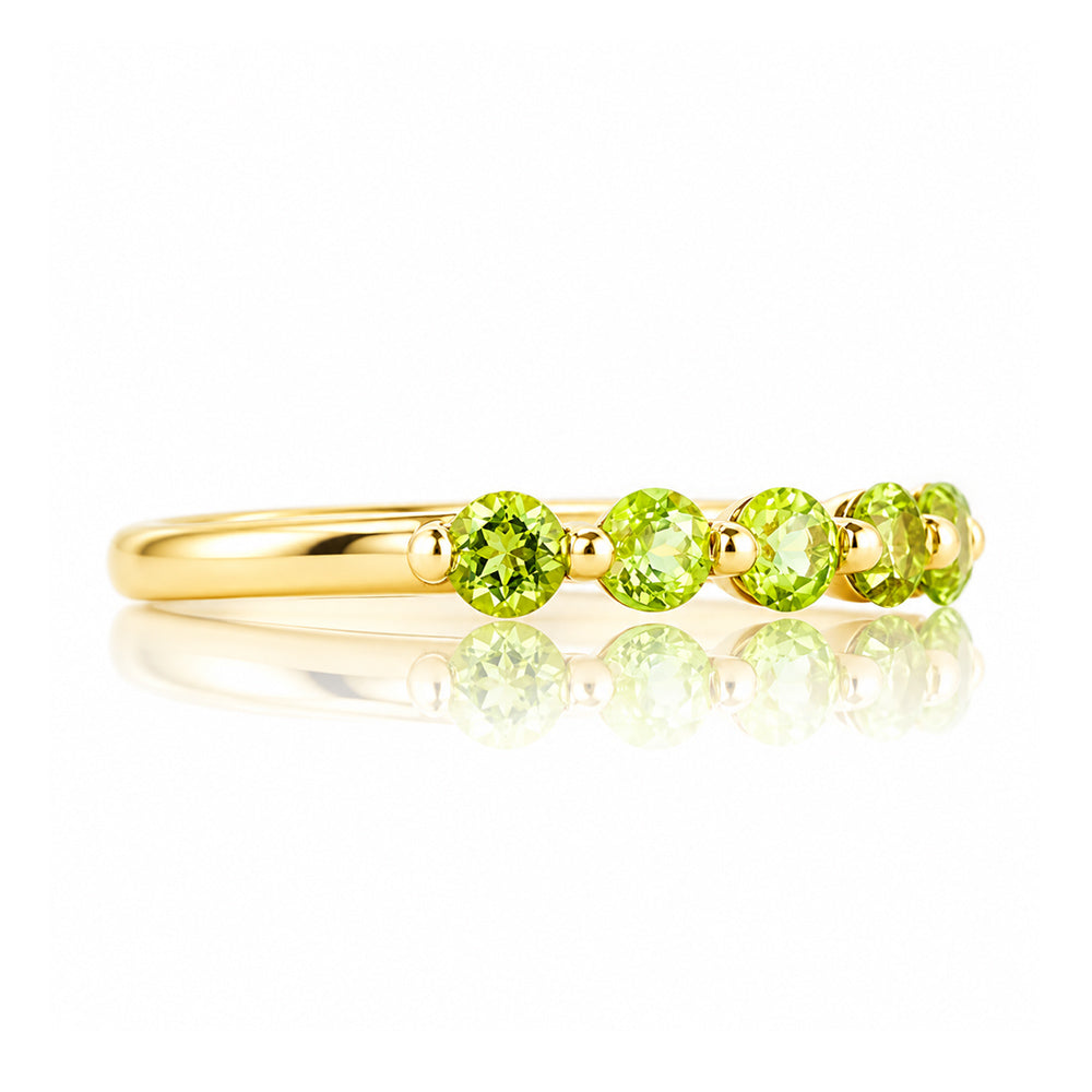 Ellie, a Peridot Six Stone Half Eternity Ring - Victoria's Jewellery