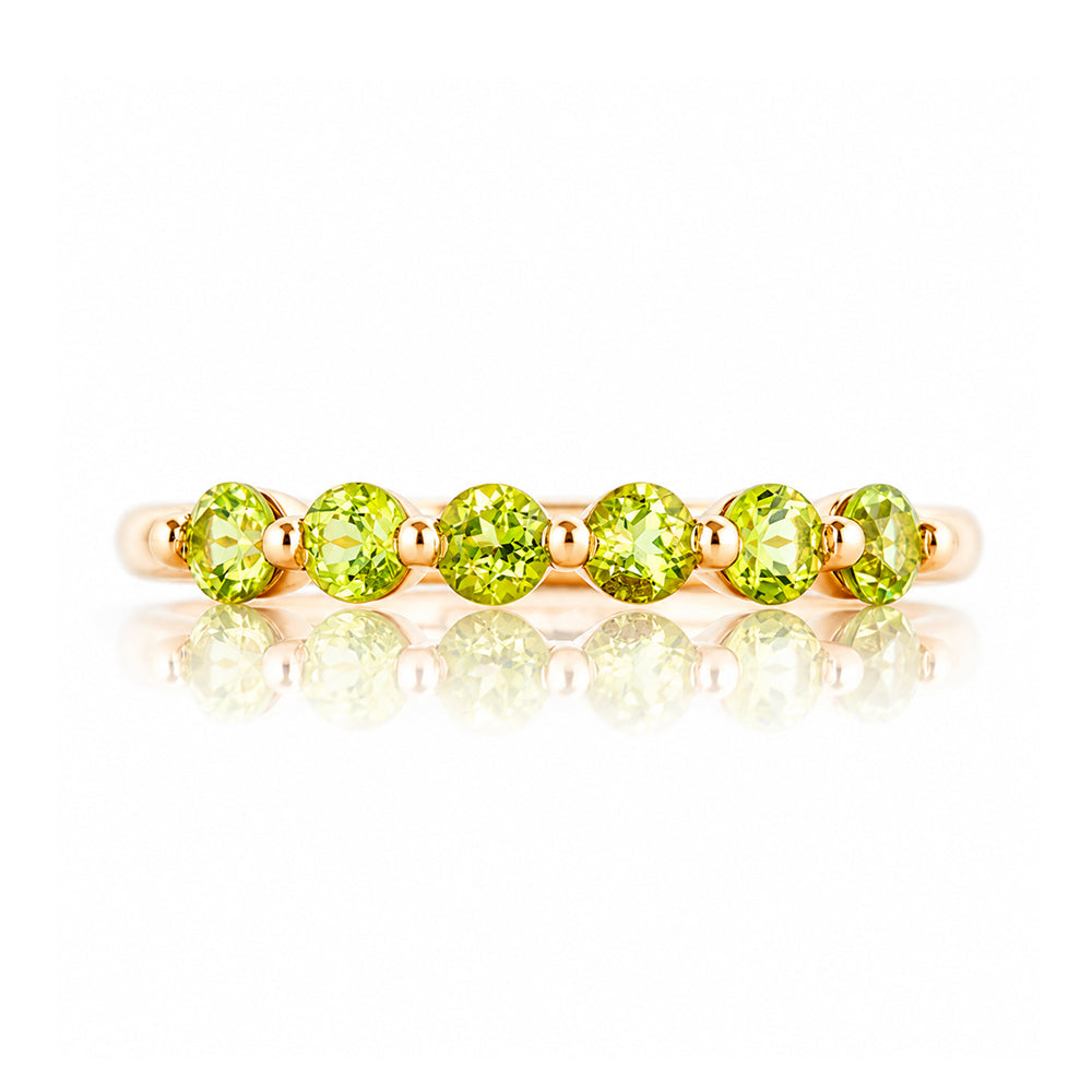 Ellie, a Peridot Six Stone Half Eternity Ring - Victoria's Jewellery