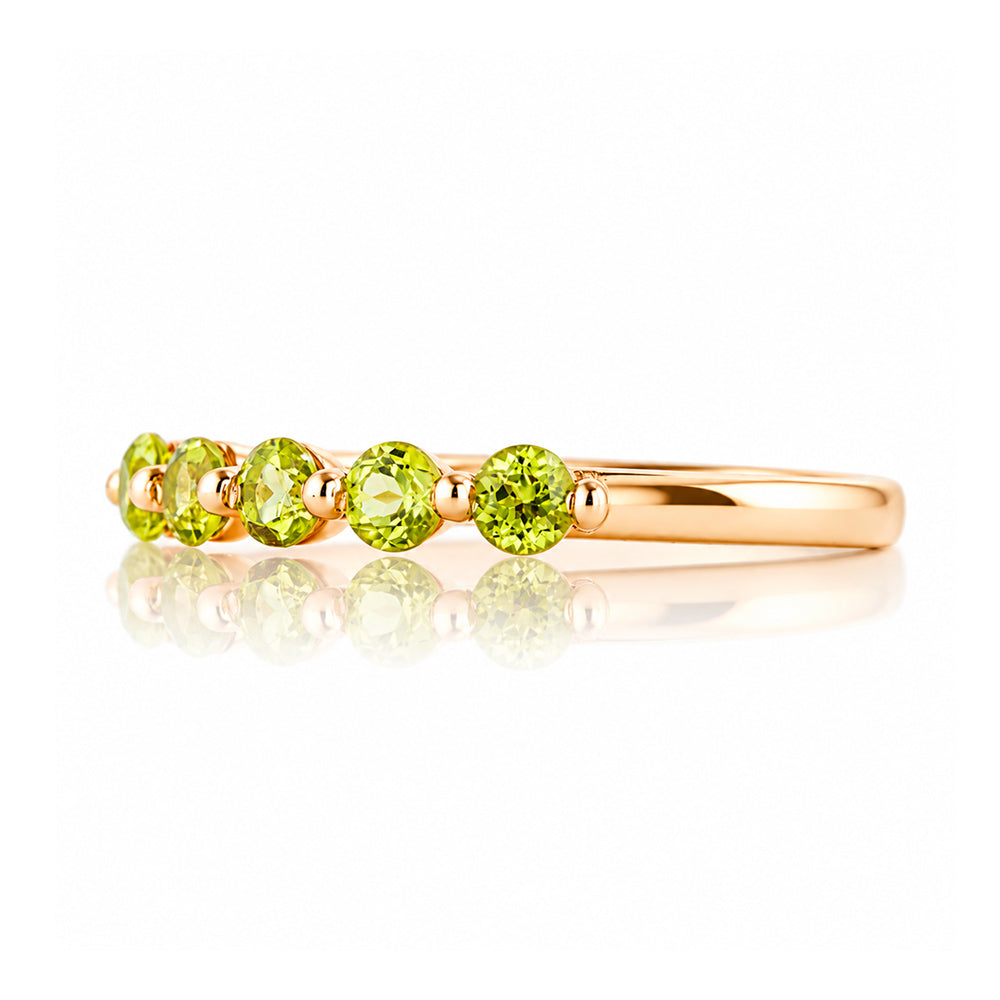 Ellie, a Peridot Six Stone Half Eternity Ring - Victoria's Jewellery