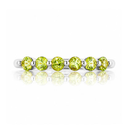 Ellie, a Peridot Six Stone Half Eternity Ring - Victoria's Jewellery