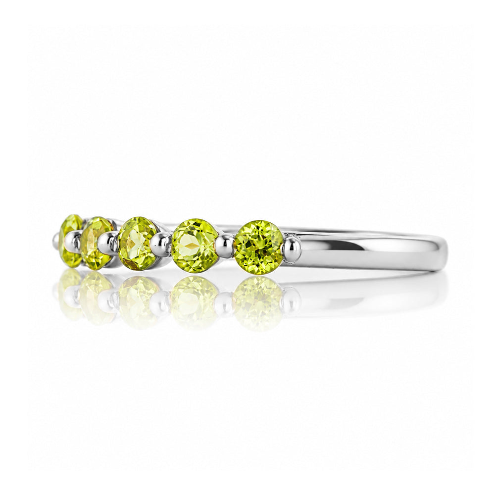Ellie, a Peridot Six Stone Half Eternity Ring - Victoria's Jewellery