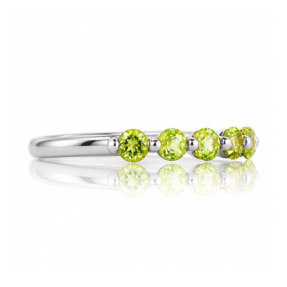 Ellie, a Peridot Six Stone Half Eternity Ring - Victoria's Jewellery