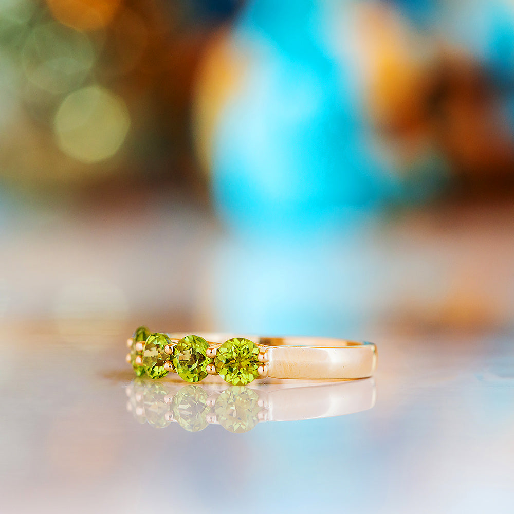Danelle, a Peridot Half Eternity Trellis Ring - Victoria's Jewellery