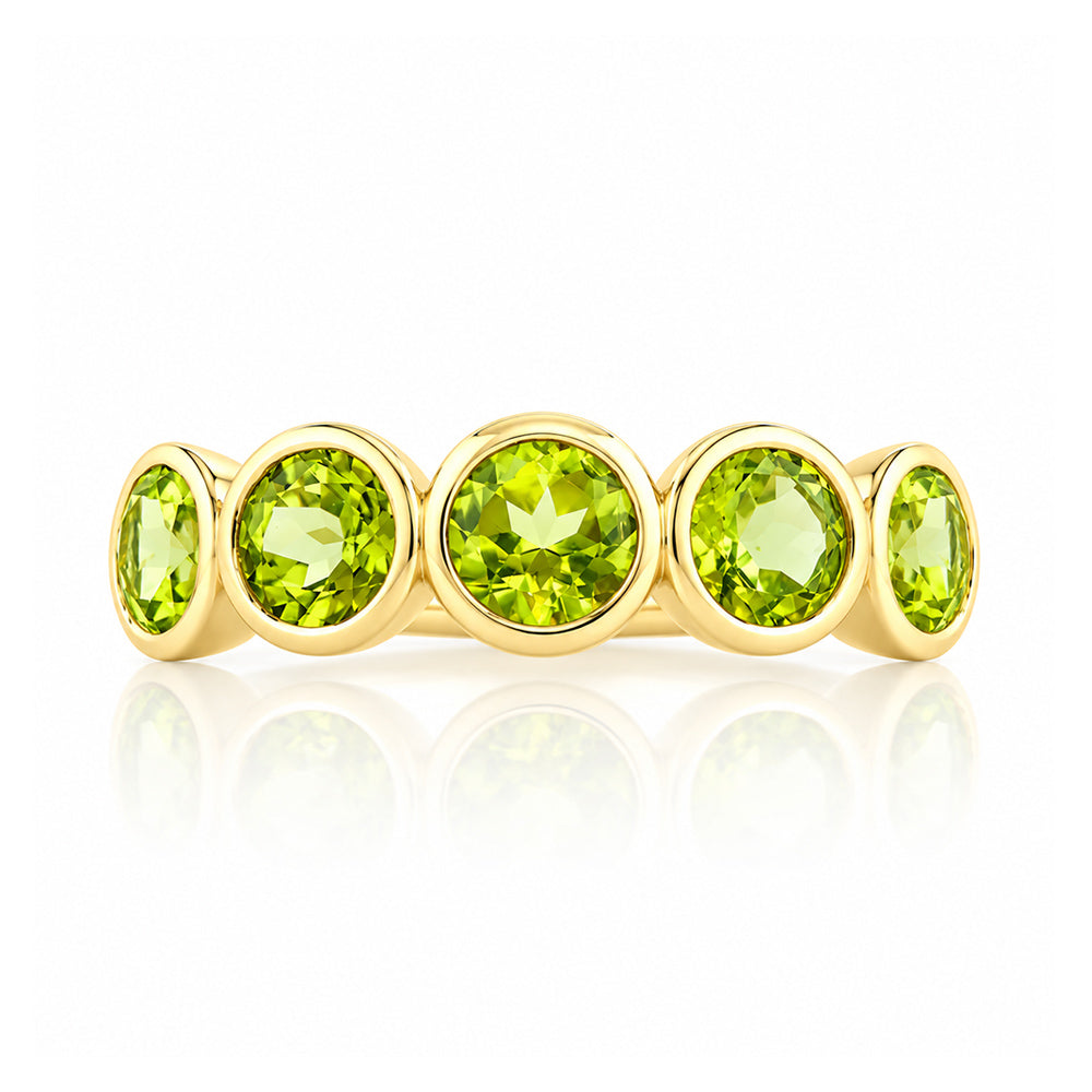 Chie, a Peridot Half Eternity Ring - Victoria's Jewellery