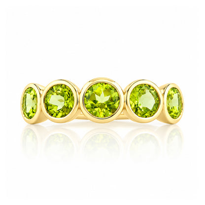 Chie, a Peridot Half Eternity Ring - Victoria's Jewellery
