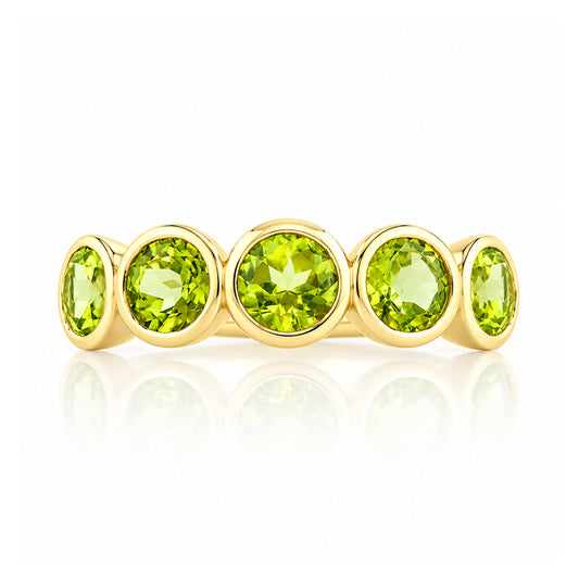 Chie, a Peridot Half Eternity Ring - Victoria's Jewellery