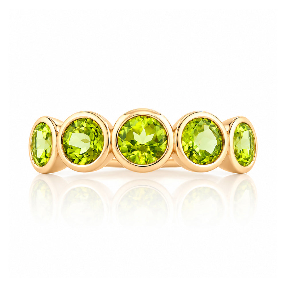 Chie, a Peridot Half Eternity Ring - Victoria's Jewellery