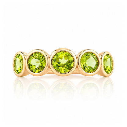 Chie, a Peridot Half Eternity Ring - Victoria's Jewellery