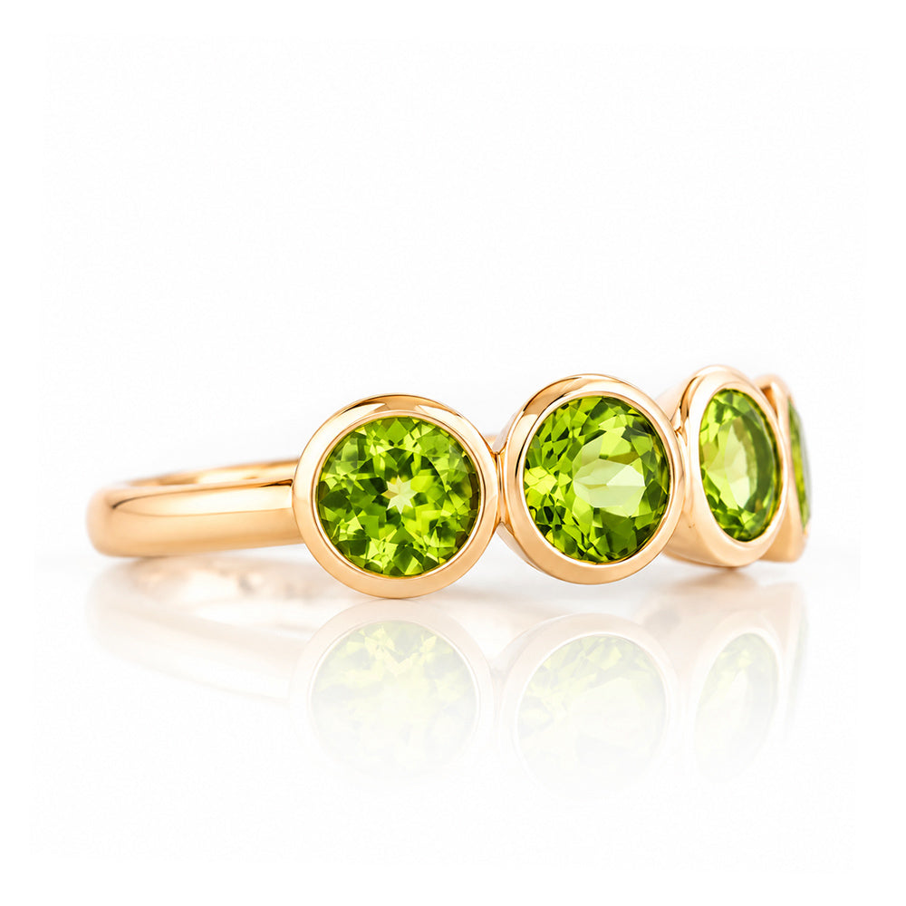 Chie, a Peridot Half Eternity Ring - Victoria's Jewellery