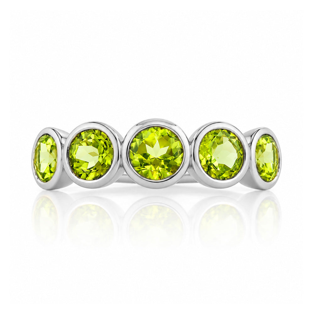 Chie, a Peridot Half Eternity Ring - Victoria's Jewellery