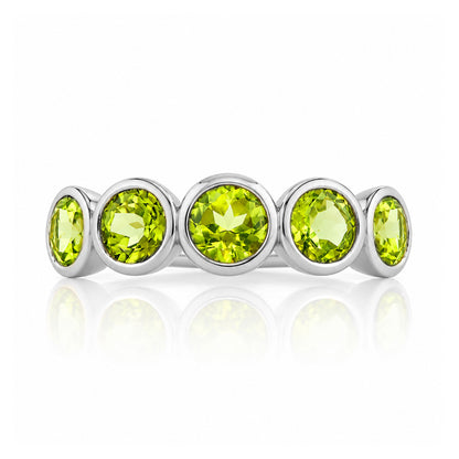 Chie, a Peridot Half Eternity Ring - Victoria's Jewellery