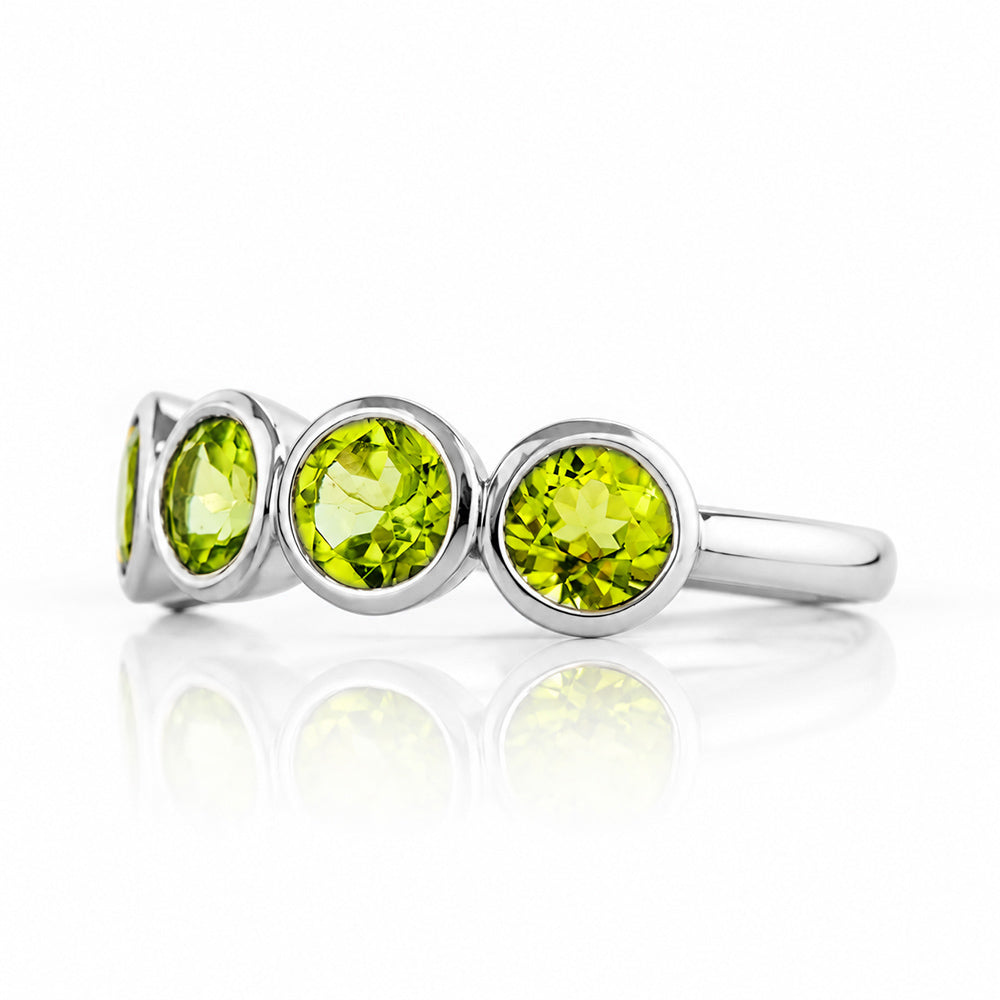 Chie, a Peridot Half Eternity Ring - Victoria's Jewellery
