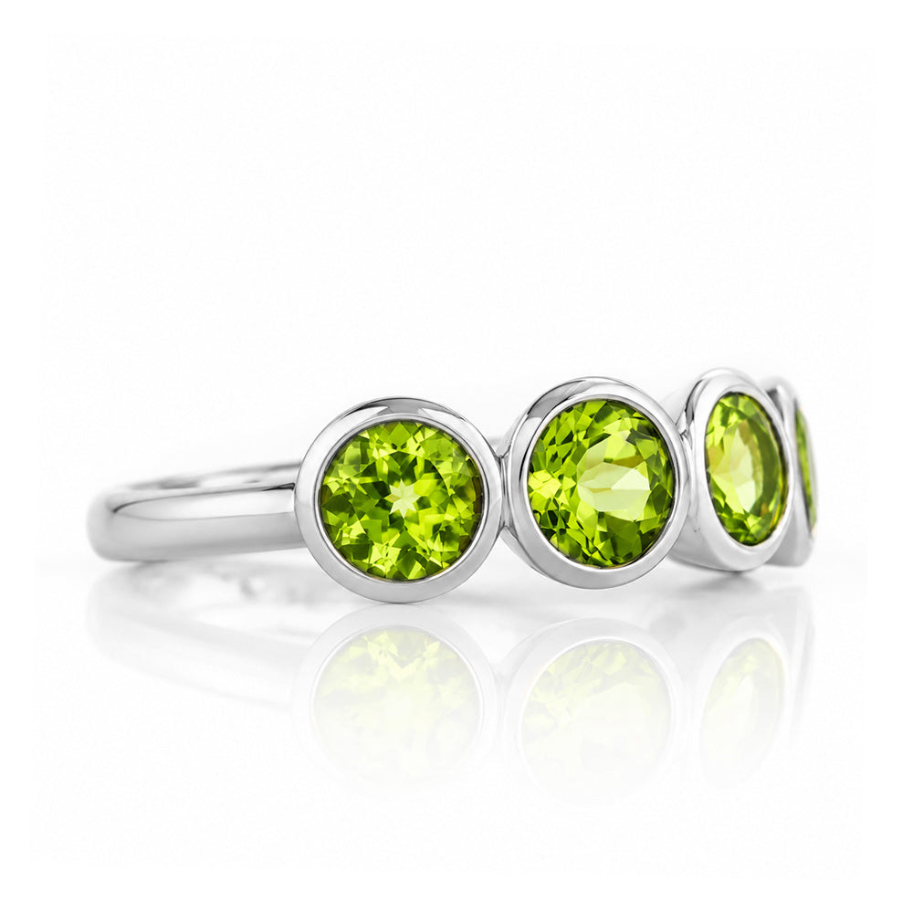 Chie, a Peridot Half Eternity Ring - Victoria's Jewellery
