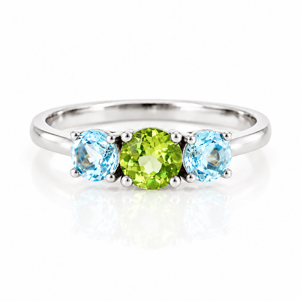 Aria, Peridot and Sky Blue Topaz Ring - Victoria's Jewellery