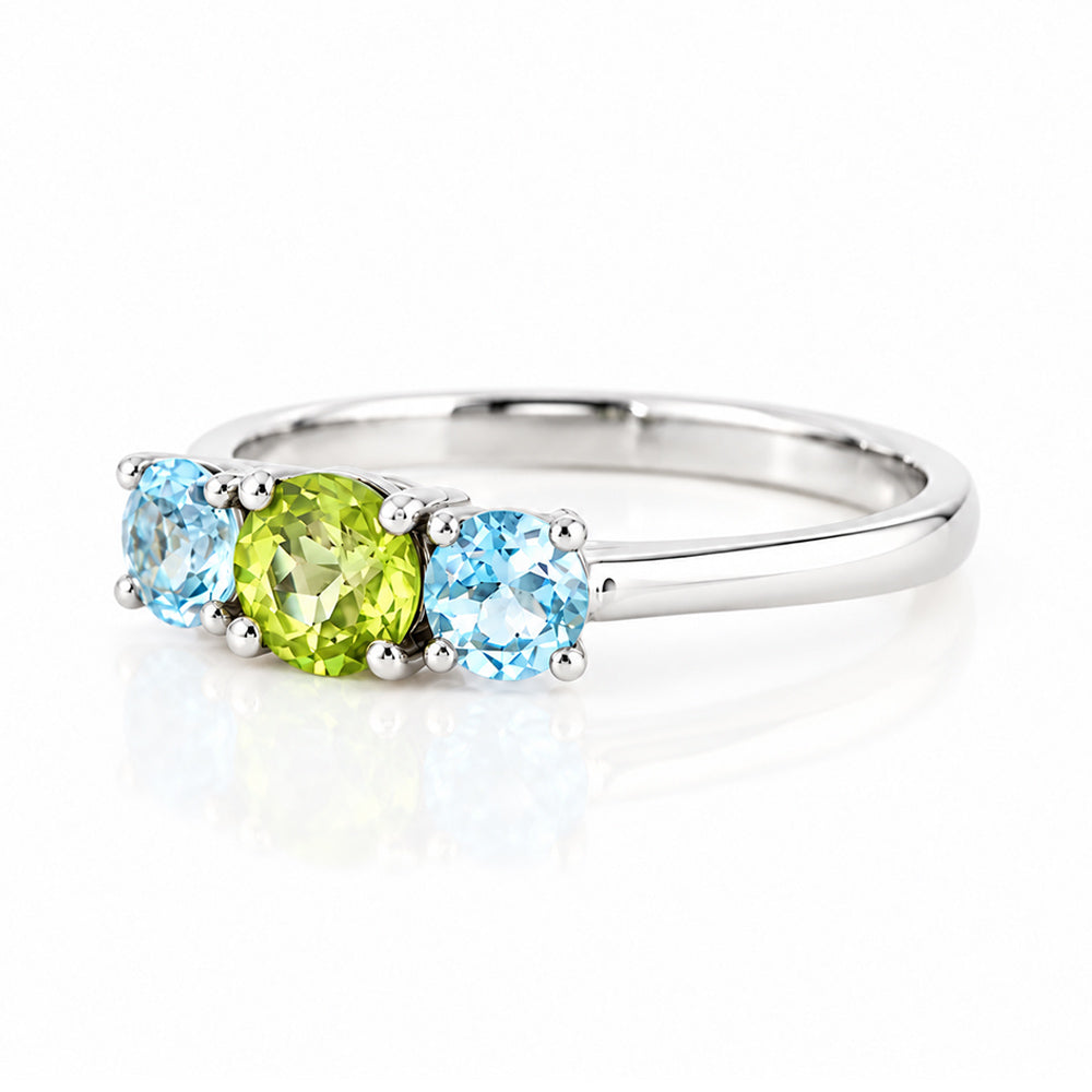 Aria, Peridot and Sky Blue Topaz Ring - Victoria's Jewellery