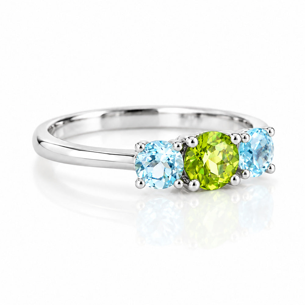 Aria, Peridot and Sky Blue Topaz Ring - Victoria's Jewellery