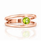 Harper, Round cut Peridot Split Band Ring - Victoria's Jewellery