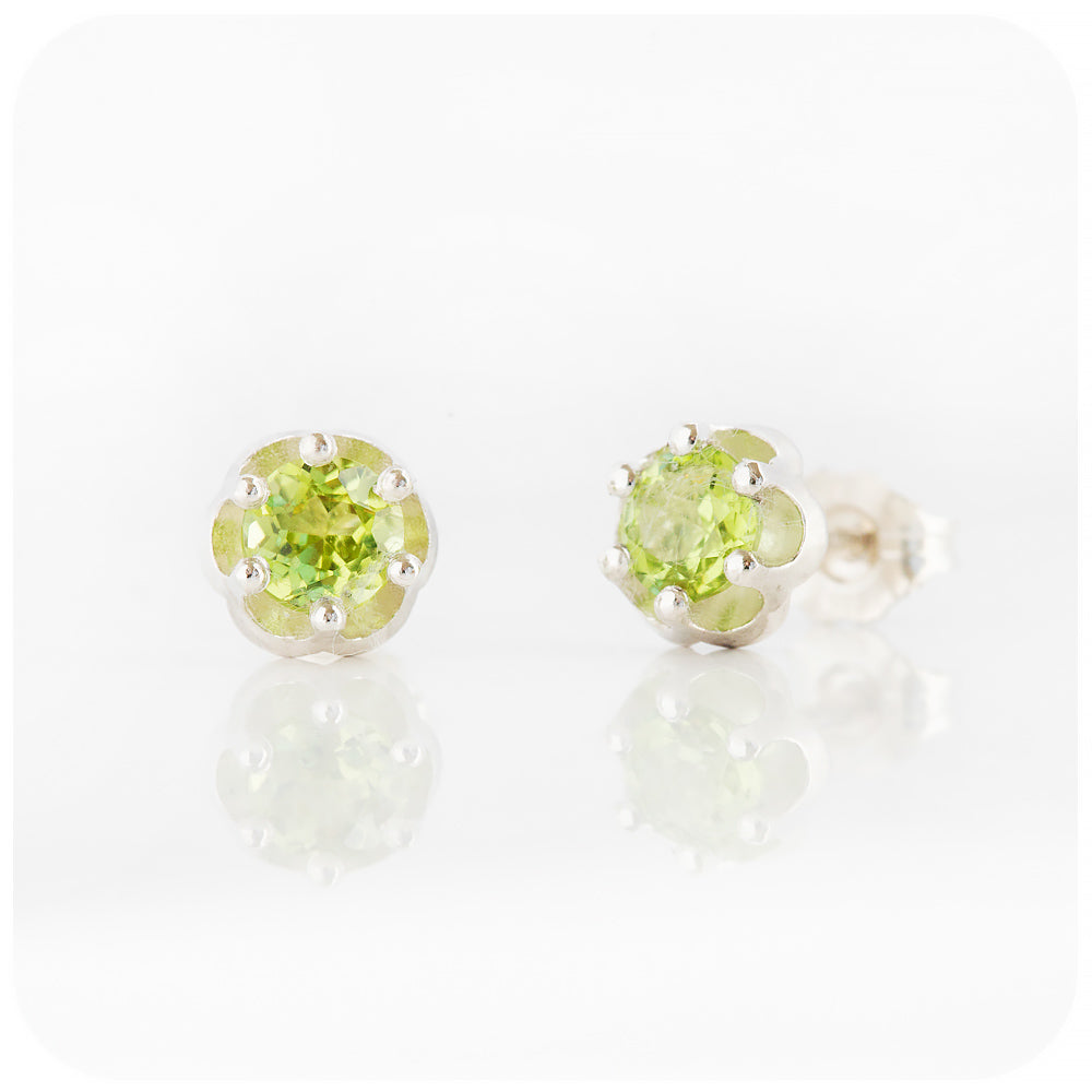 Round cut red Peridot stud earrings - Victoria's Jewellery