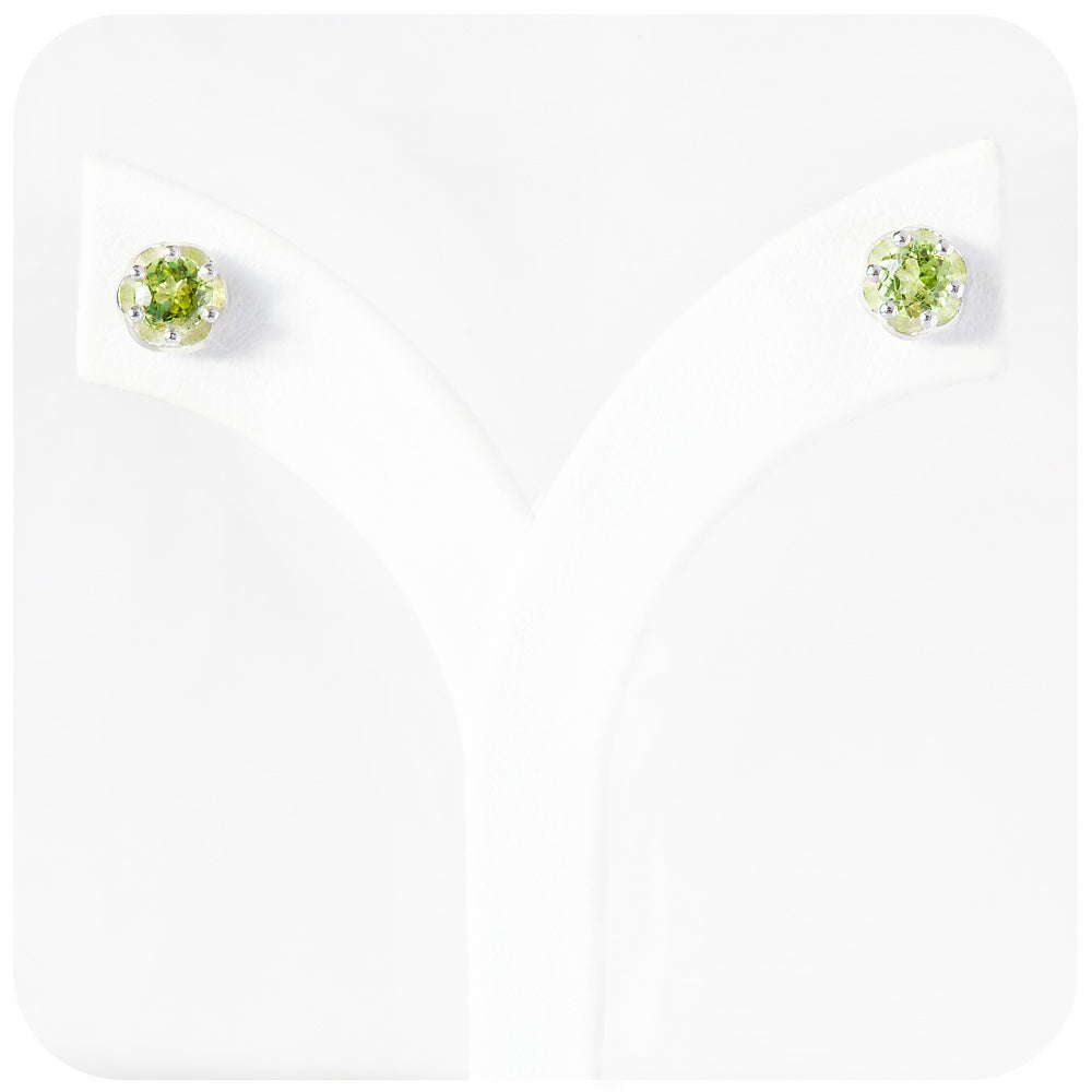 Round cut red Peridot stud earrings - Victoria's Jewellery