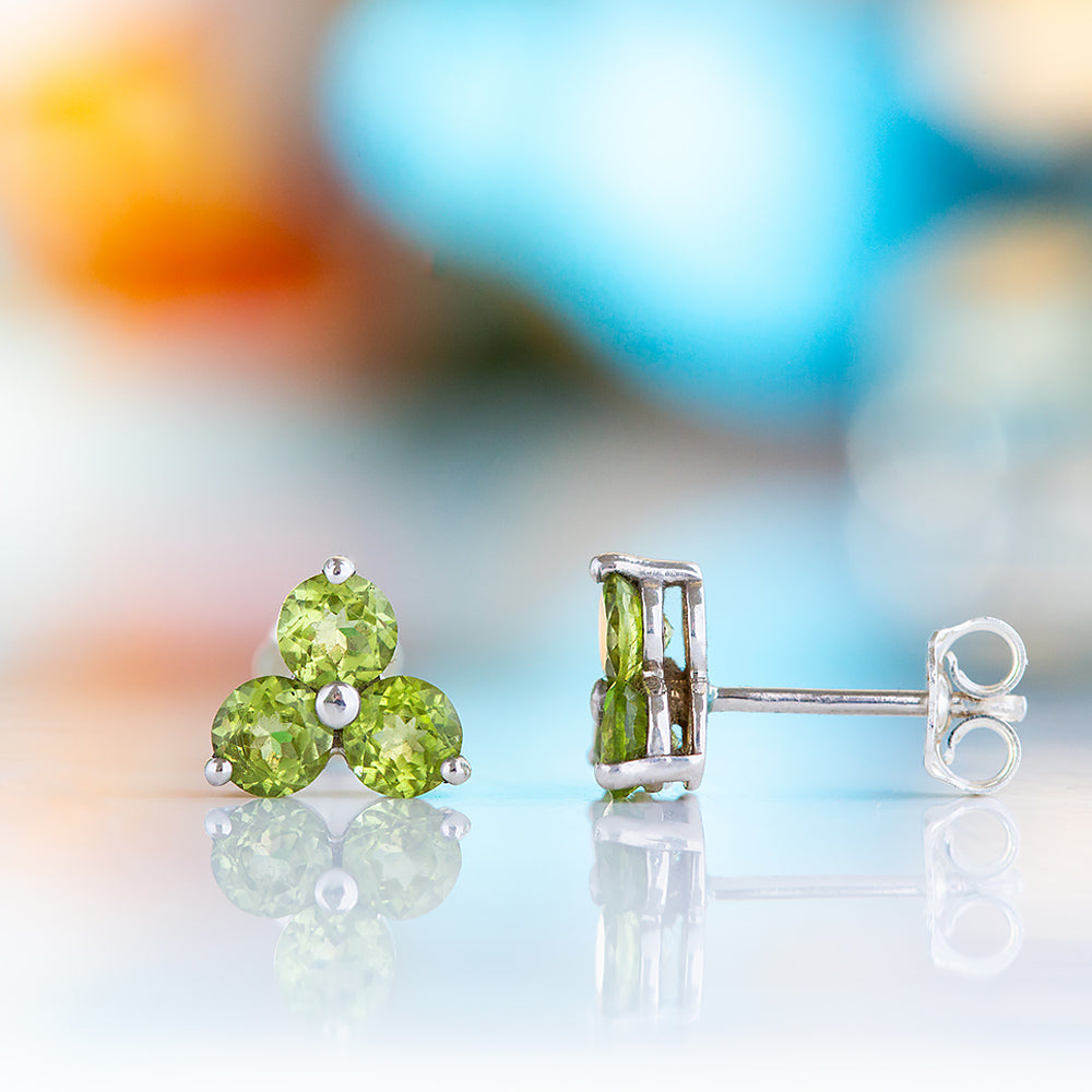 The Trilogy Peridot Stud Earrings