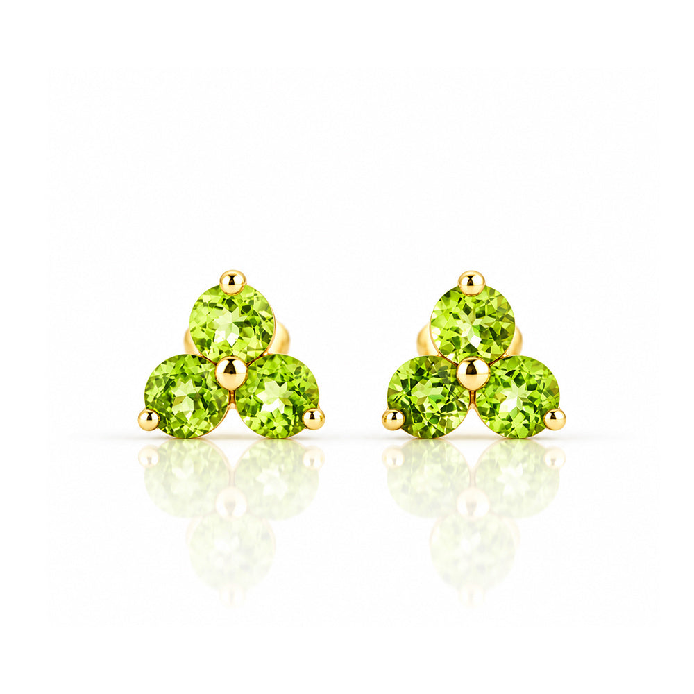 The Trilogy Peridot Stud Earrings - Victoria's Jewellery