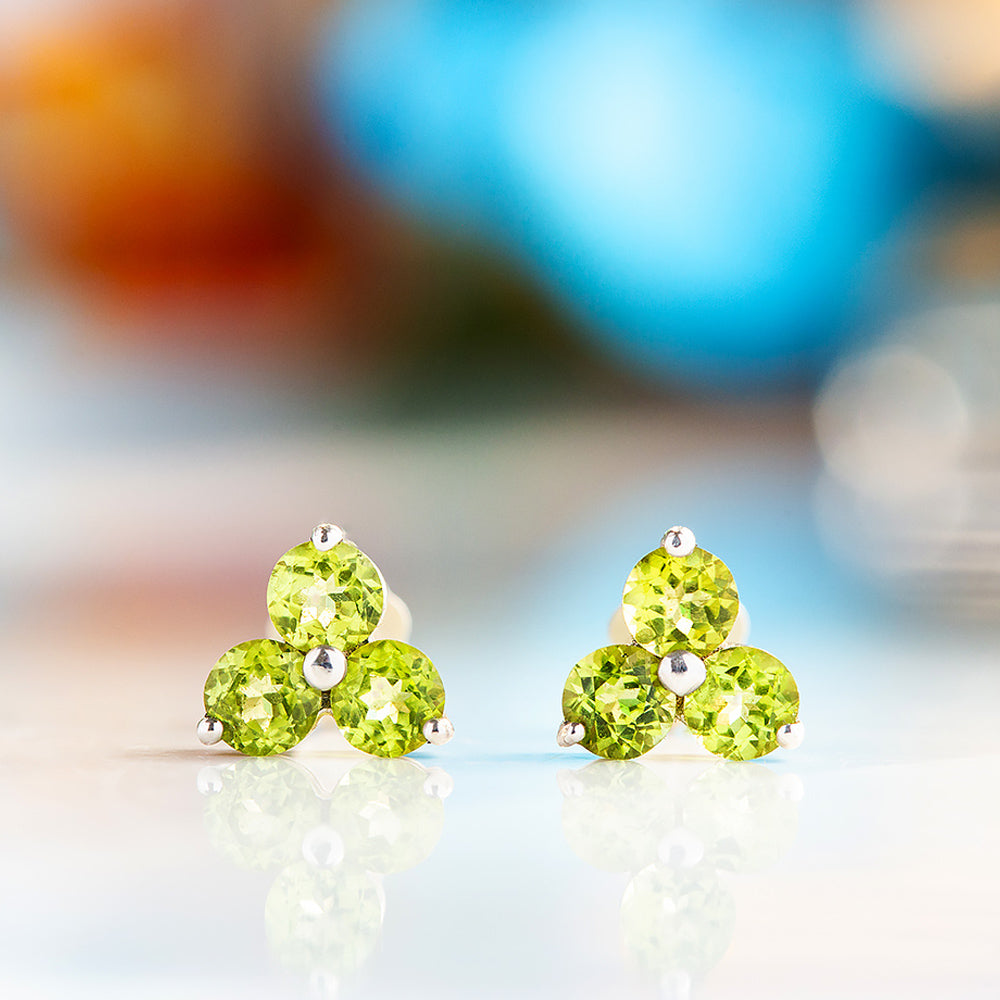 The Trilogy Peridot Stud Earrings