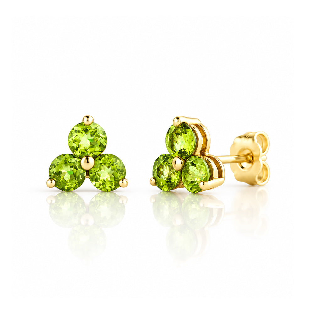 The Trilogy Peridot Stud Earrings - Victoria's Jewellery