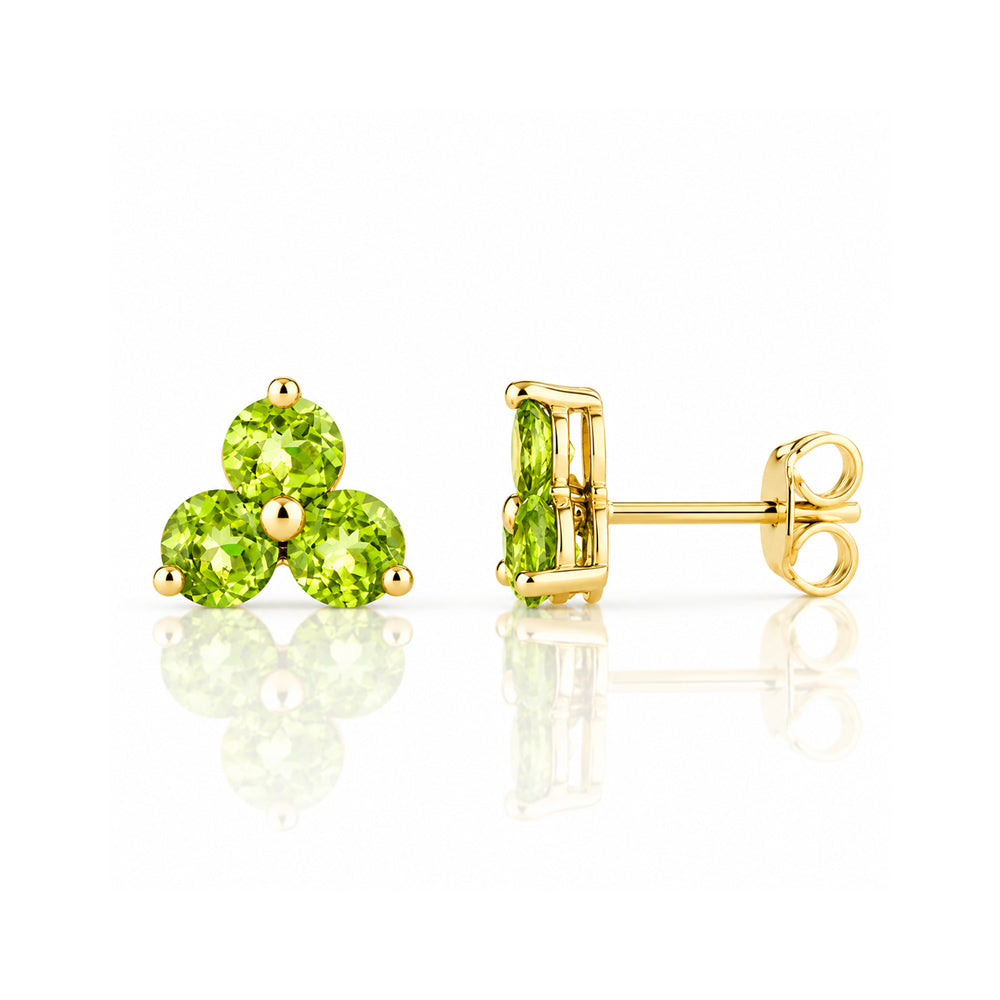 The Trilogy Peridot Stud Earrings - Victoria's Jewellery