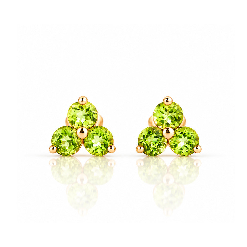 The Trilogy Peridot Stud Earrings - Victoria's Jewellery