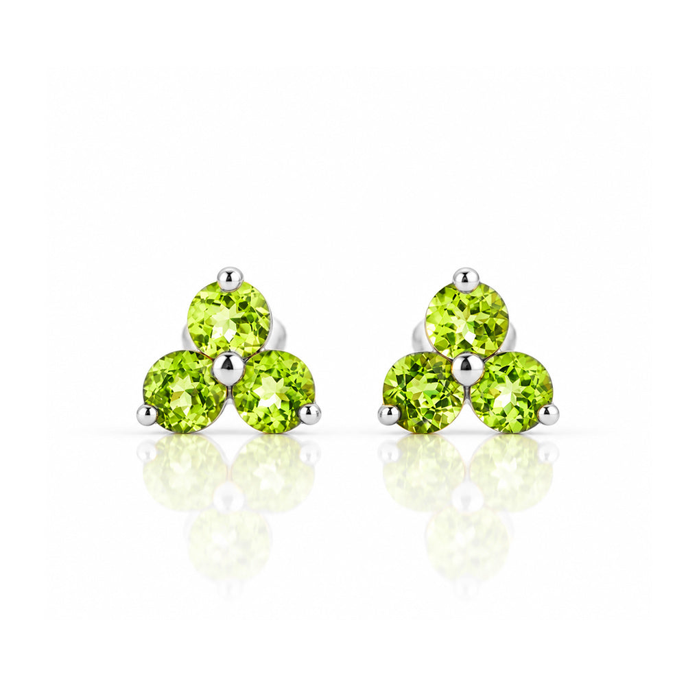 The Trilogy Peridot Stud Earrings - Victoria's Jewellery