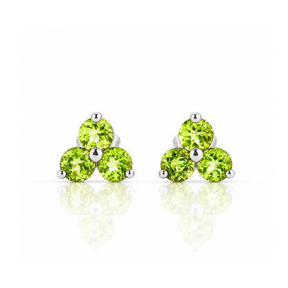 The Trilogy Peridot Stud Earrings - Victoria's Jewellery