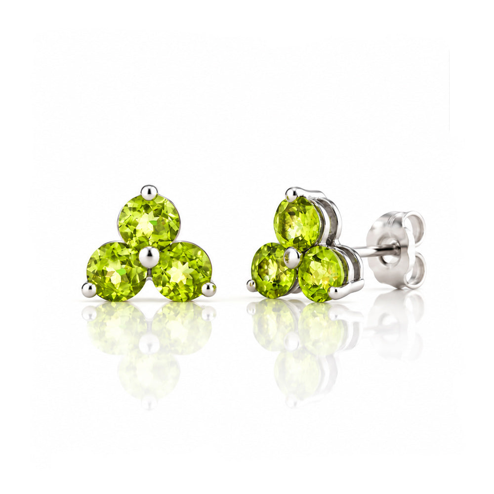 The Trilogy Peridot Stud Earrings - Victoria's Jewellery