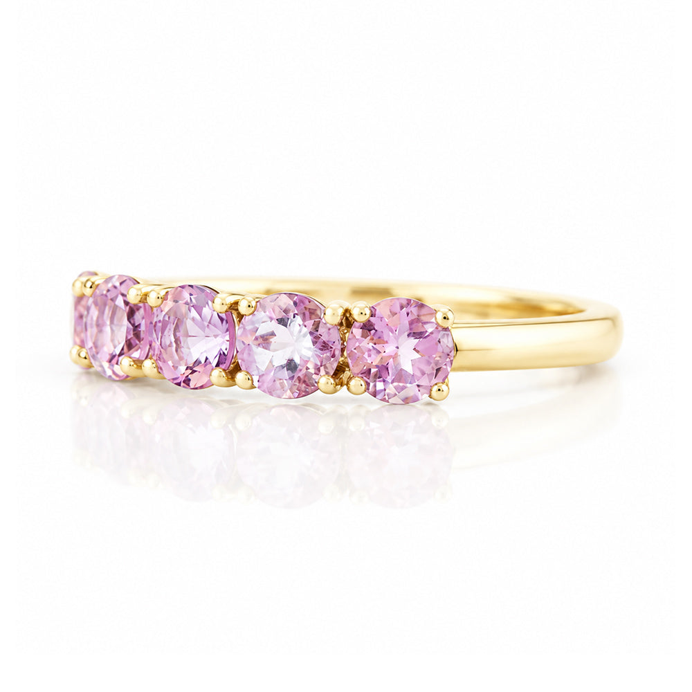 Annie, Pink Amethyst Half Eternity Ring - Victoria's Jewellery