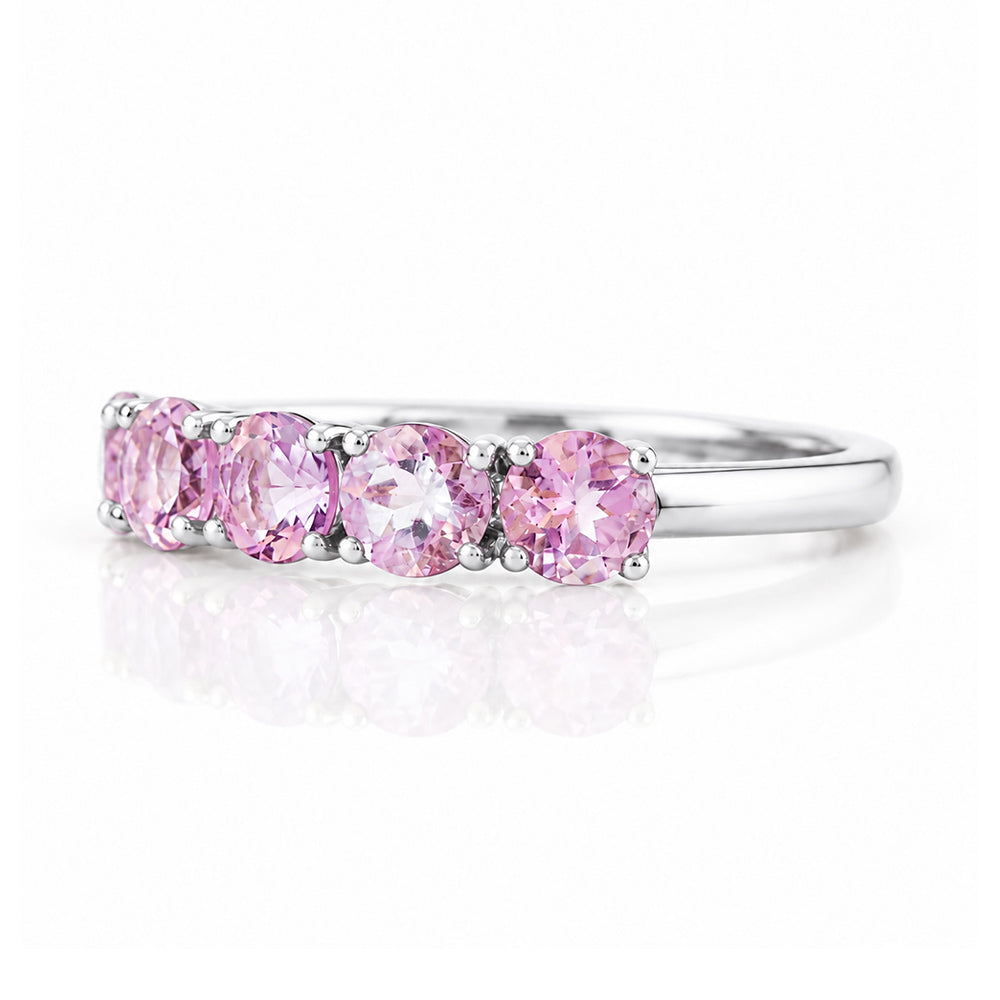 Annie, Pink Amethyst Half Eternity Ring - Victoria's Jewellery