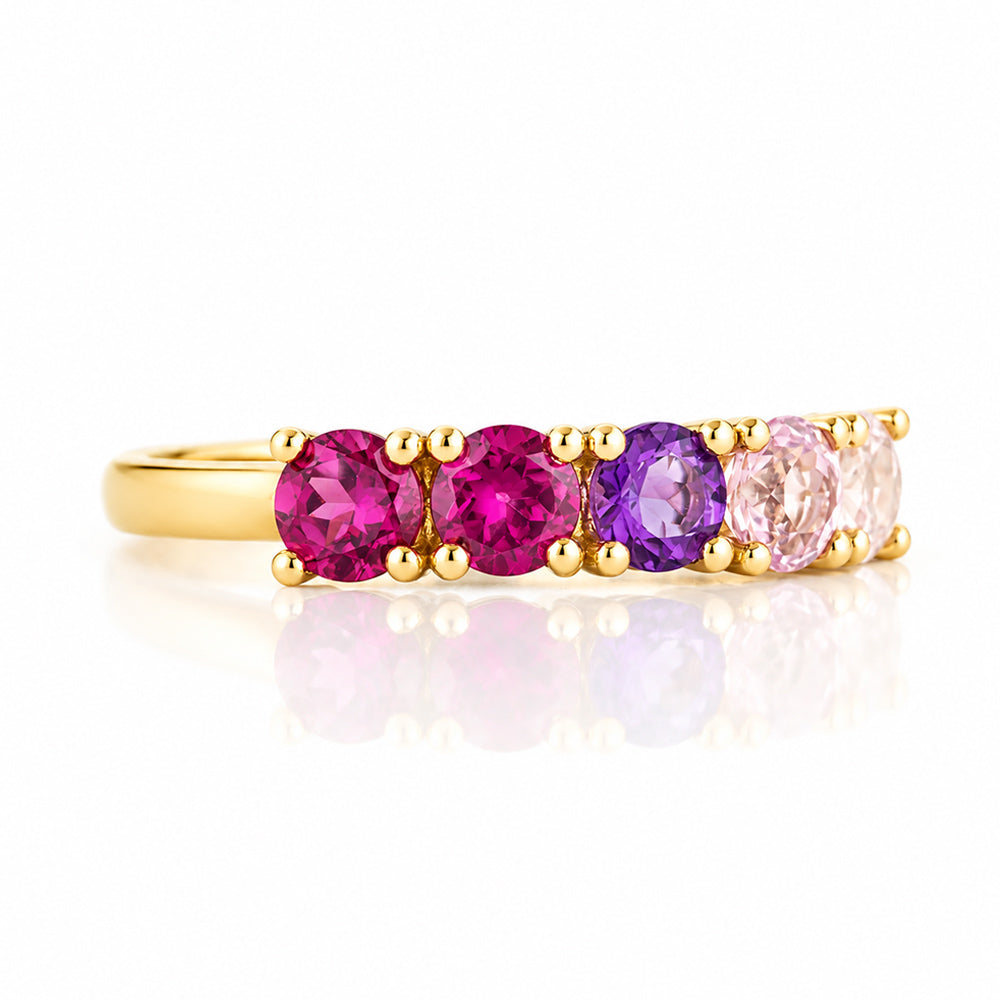 Annie, a Pink Half Eternity Ring - Victoria's Jewellery