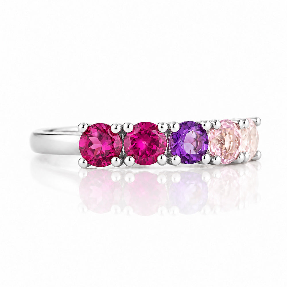 Annie, a Pink Half Eternity Ring - Victoria's Jewellery
