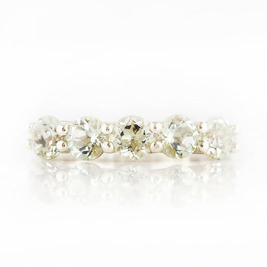 Danelle, a Prasiolite Half Eternity Trellis Ring