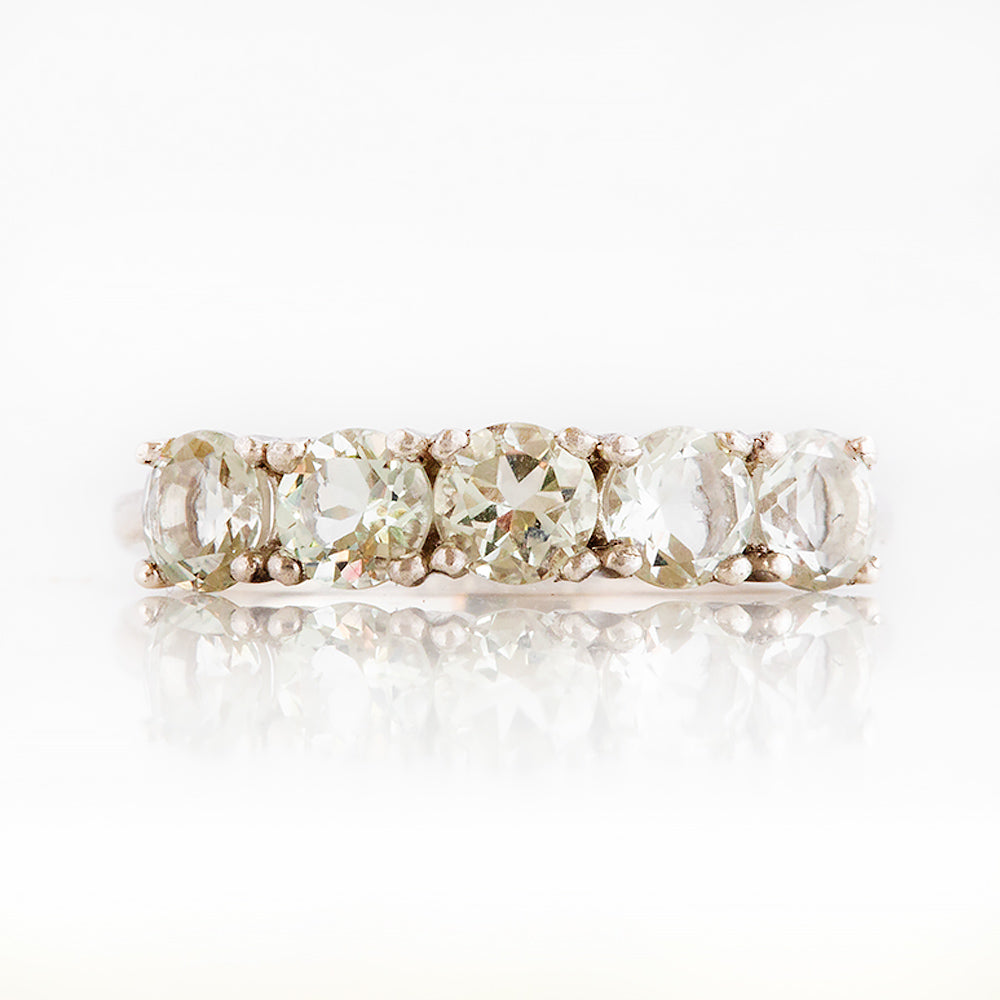 Annie, a Prasiolite Half Eternity Ring