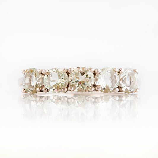 Annie, a Prasiolite Half Eternity Ring