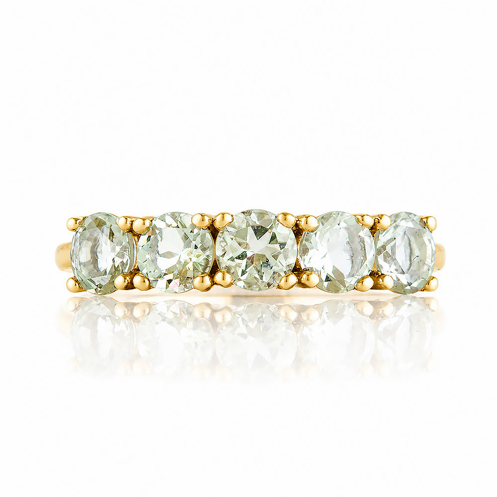 Annie, a Prasiolite Half Eternity Ring