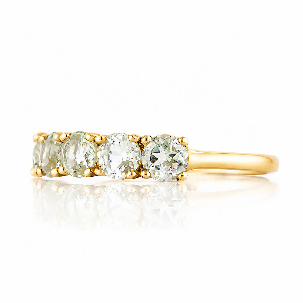 Annie, a Prasiolite Half Eternity Ring