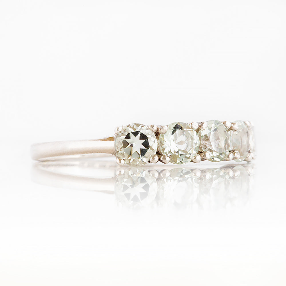 Annie, a Prasiolite Half Eternity Ring