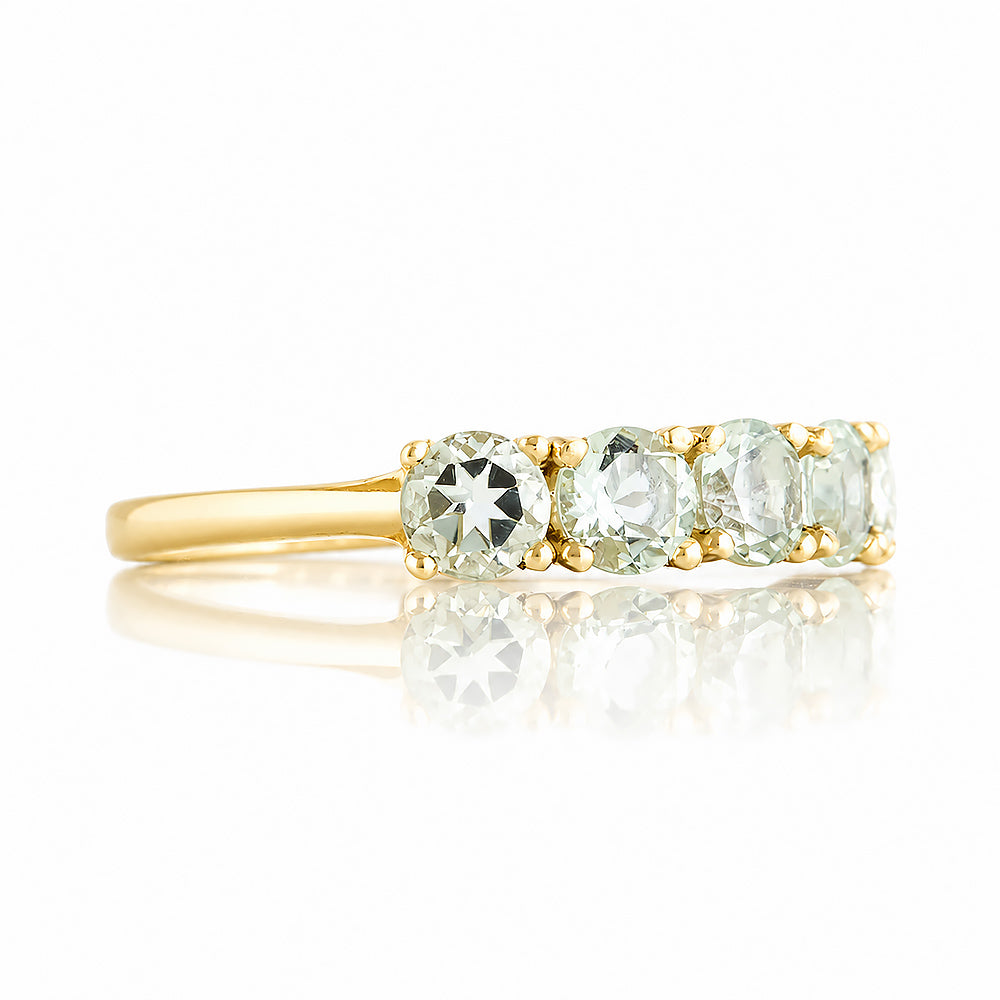 Annie, a Prasiolite Half Eternity Ring